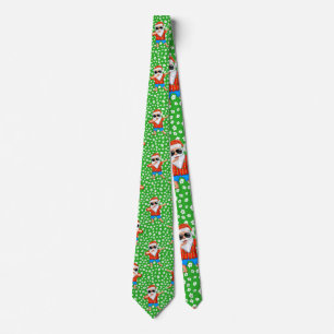 Corbata Dabbing Beach Santa Claus en una Tropica de Camisa