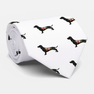 Corbata Dachshund Bohemian Floral Silhouette