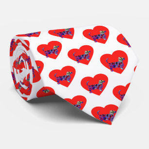 Corbata Dachshund Daxie Dog Rojo Día de San Valentín Cuell