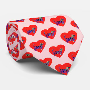 Corbata Dachshund Daxie Perro rojo San Valentín Pink Neck