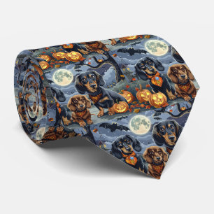 Corbata Dachshund Halloween Espeluznante