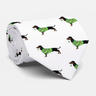 Corbata Dachshund Happy Holidays Design