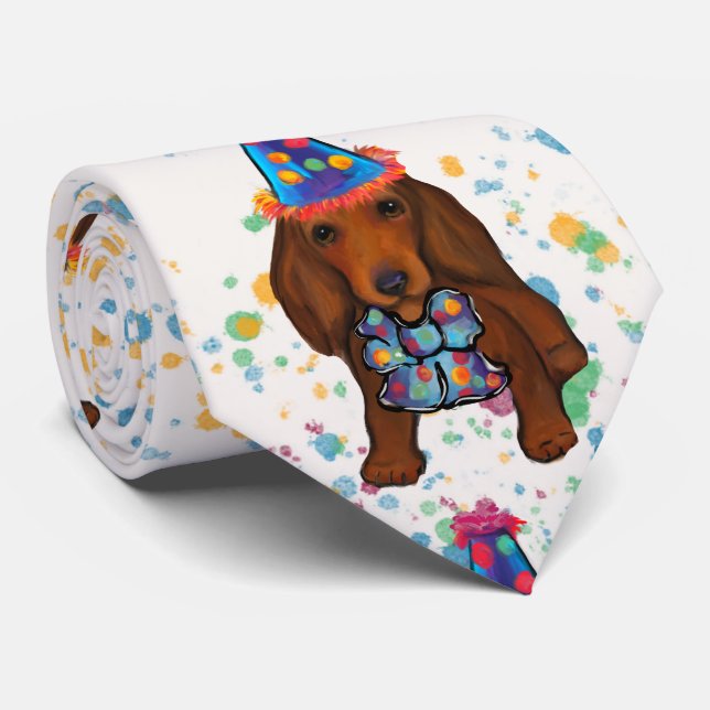 Corbata Dachshund rojo de pelo largo      (Enrollado)