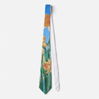 Corbata Daffodils de oro en flor de línea negrita Arte