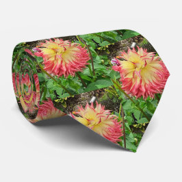 Corbata Dahlia rosa y amarilla