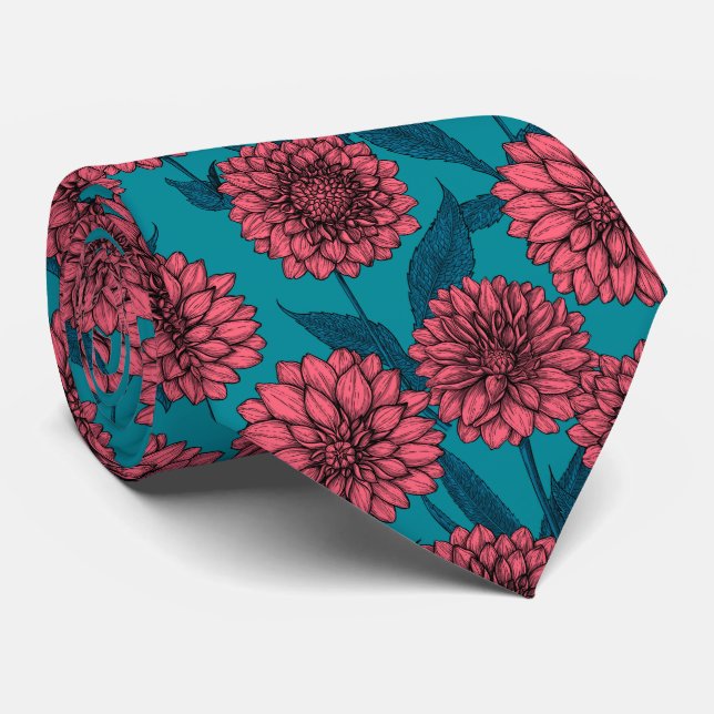 Corbata Dahlias Neck Tie (Enrollado)