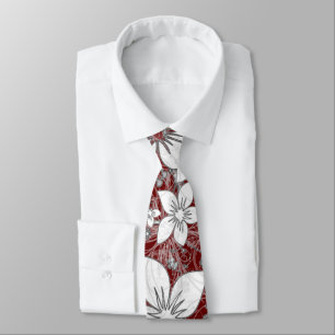 Corbata Dainty Floral Scroll on Red