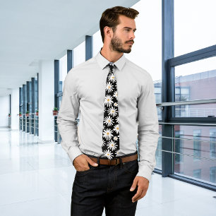 Corbata Daisies Black Personalize Inicial