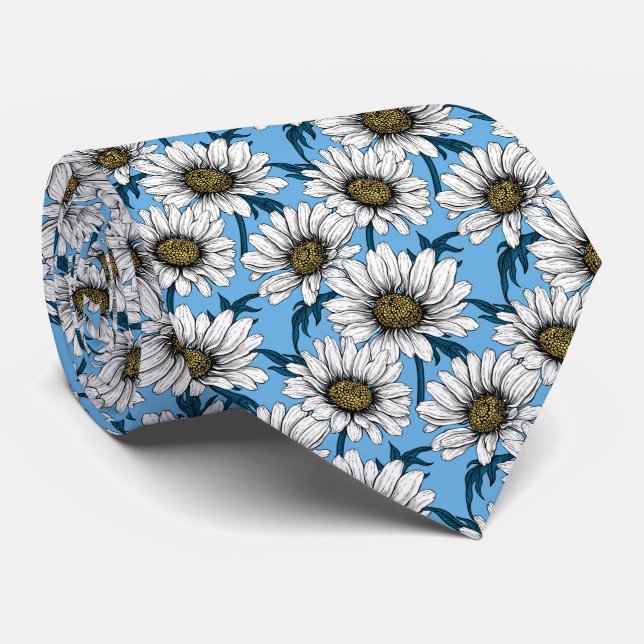 Corbata Daisies, flores silvestres en azul (Enrollado)