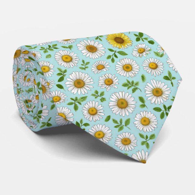 Corbata Daisy Garden Floral Pattern (Enrollado)