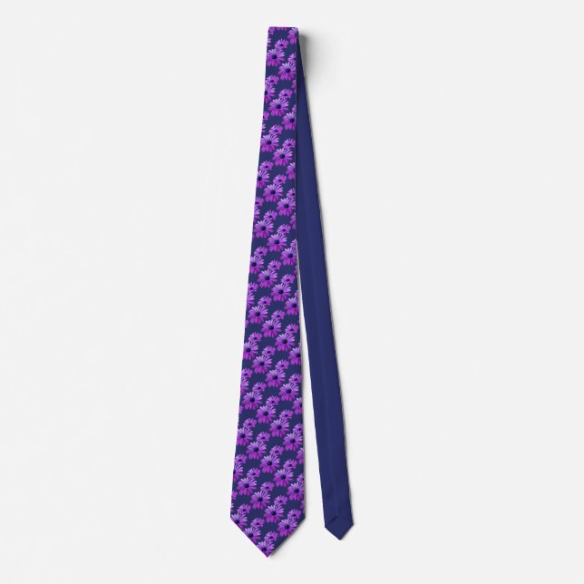 Corbata Daisy Tie Hermoso Blue Wildflowers Necktie (Anverso)