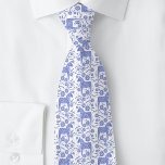 Corbata Dala sueca Caballo Índigo azul y blanco arte folcl<br><div class="desc">Un diseño tradicional sueco de Caballo Dala en blanco y azul perwinkle.
Perfecto para tu Viking favorito.</div>