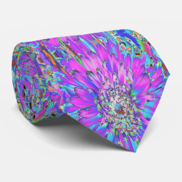 Corbata Dalia abstracta y psicodélica acuática, verde lima