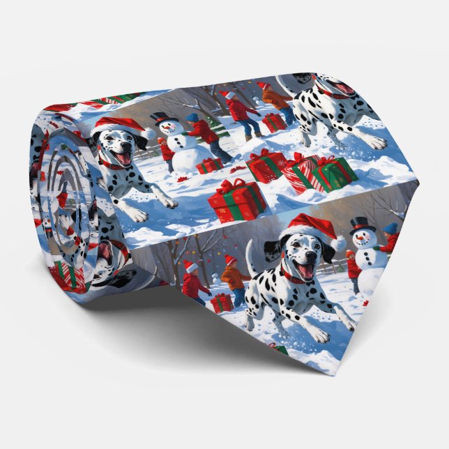Corbata Dalmacia corre en Nieve con Gorra Navidad (Enrollado)