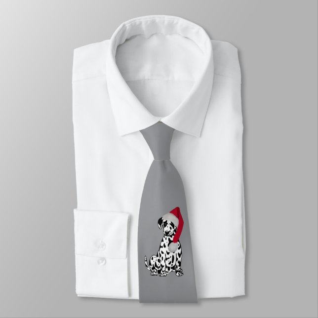 Corbata Dálmata gris de Navidad (Atado)