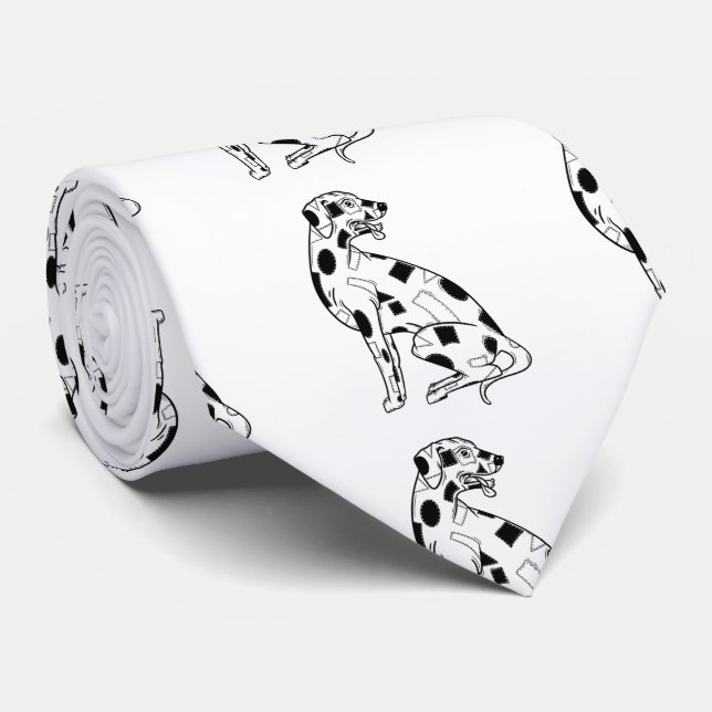 Corbata Dalmatiano blanco y negro (Enrollado)