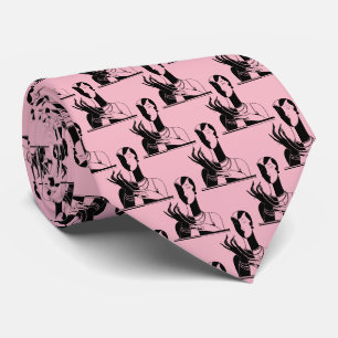 Corbata Dama Art Deco Vintage Con Perlas Negro Transp