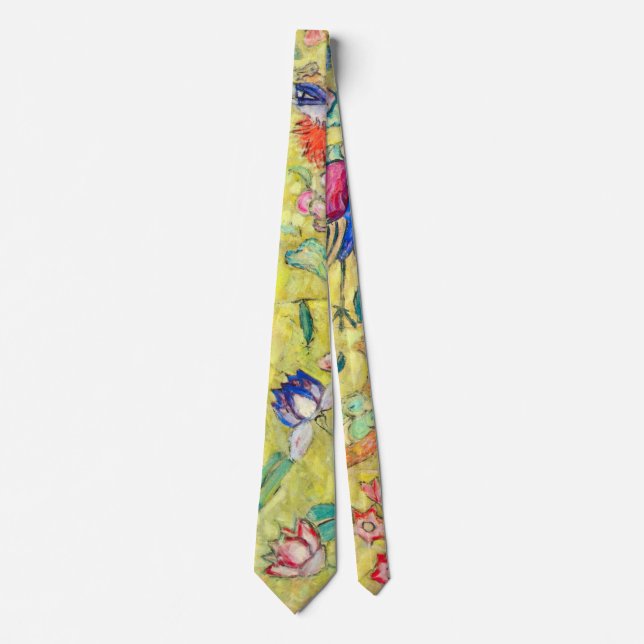 Corbata Dama con admirador de Gustav Klimt, japonés vintag (Anverso)