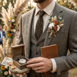 Corbata Damascado de hoja de roble marrón oscuro