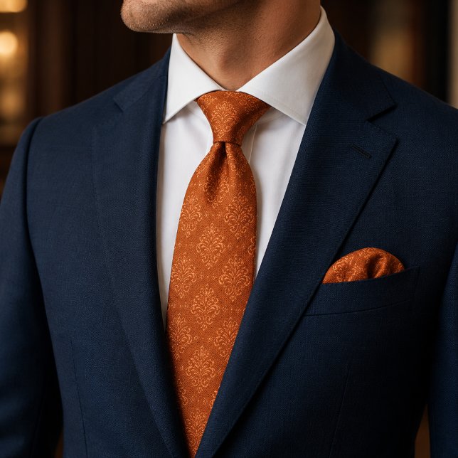 Corbata Damascado Naranja Quemada (Subido por el creador)