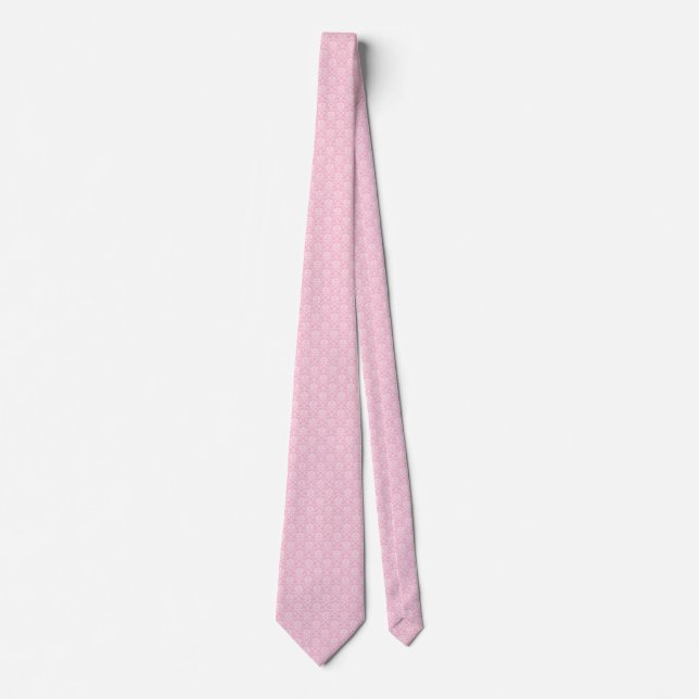 Corbata Damasco rosa y blanco (Anverso)