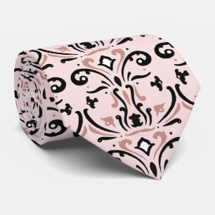 Corbata Damasco rosa y negro