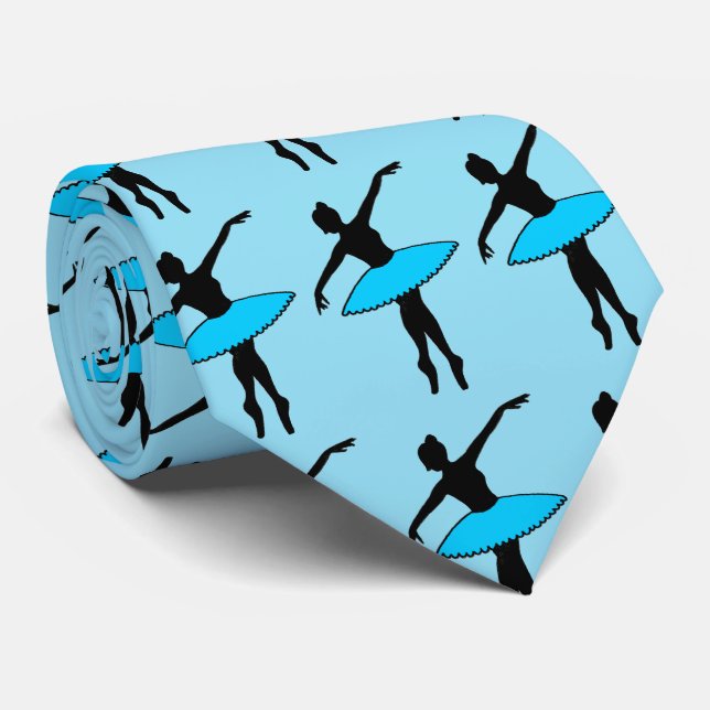 Corbata Dance Dad Blue Ballerina Ballet Dancer Teacher Tie (Enrollado)