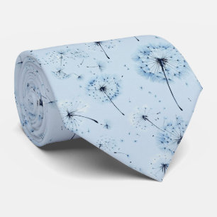 Corbata Dandelión Azul a la Deriva sobre Fondo Azul Celest