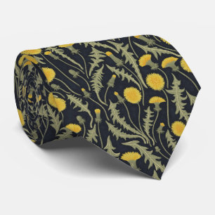 Corbata Dandelions, verde, amarillo y negro