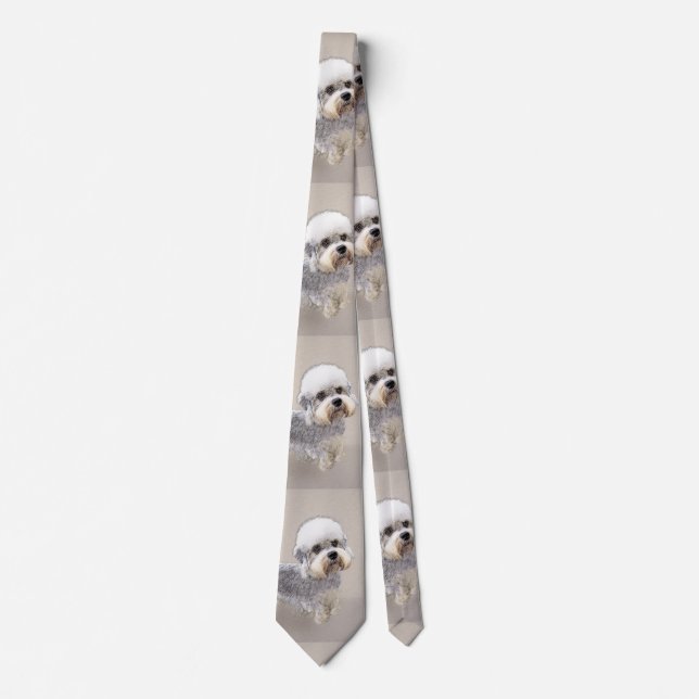 Corbata Dandie Dinmont Terrier Pintura Original De Perro (Anverso)