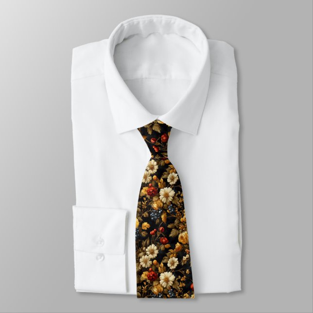 Corbata Dark Academia Floral (Atado)