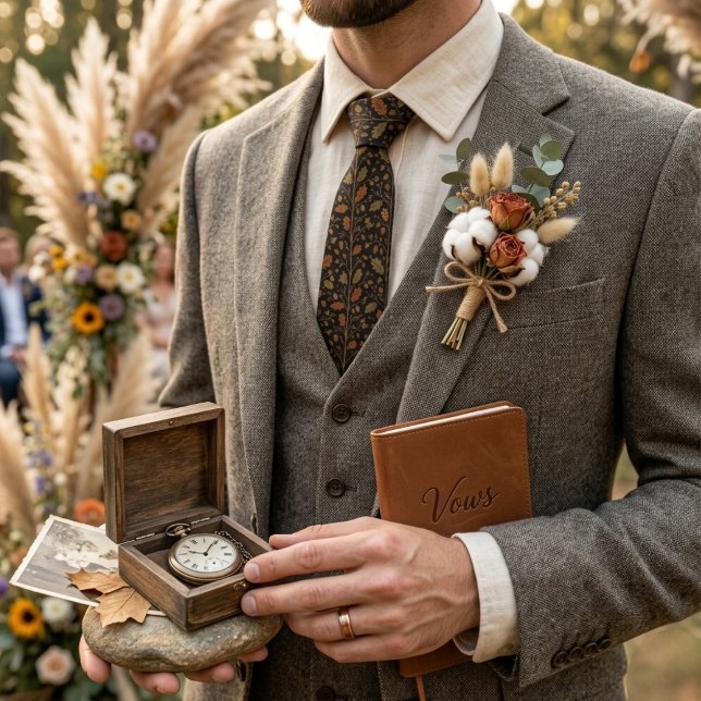 Corbata Dark Brown Oak Leaf Damask (Subido por el creador)