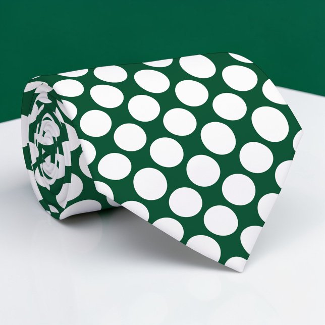 Corbata Dark Green Jumbo Polka Dots Custom Necktie (Subido por el creador)