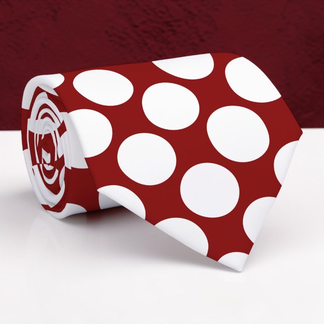 Corbata Dark Red Jumbo Polka Dots Custom Necktie (Subido por el creador)