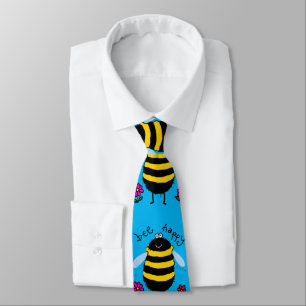 Corbata de abeja de dibujos animados feliz abeja