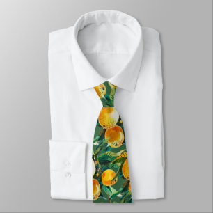 Corbata de Acuarela de Fruta Naranja – Arte de Cít