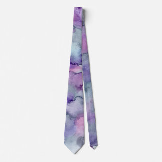 Corbata de acuarela morada y pizarra elegante
