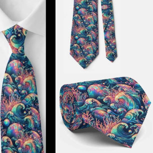 Corbata de Amantes de la Playa Patrón de Coral O