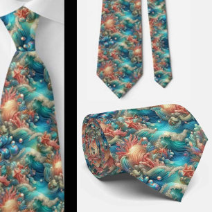 Corbata de Amantes de la Playa   Patrón de Coral O