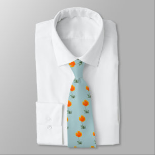 corbata de amapola naranja
