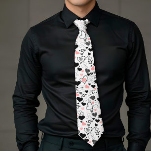Corbata de amor personalizada Corazón Boceto Rosa 
