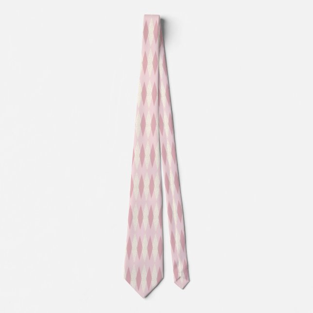 Corbata de Argyle rosado moderno de mediados de si (Anverso)