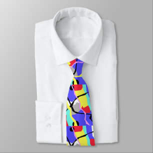 Corbata de Arte Abstracto de Colores Pastel con Vi