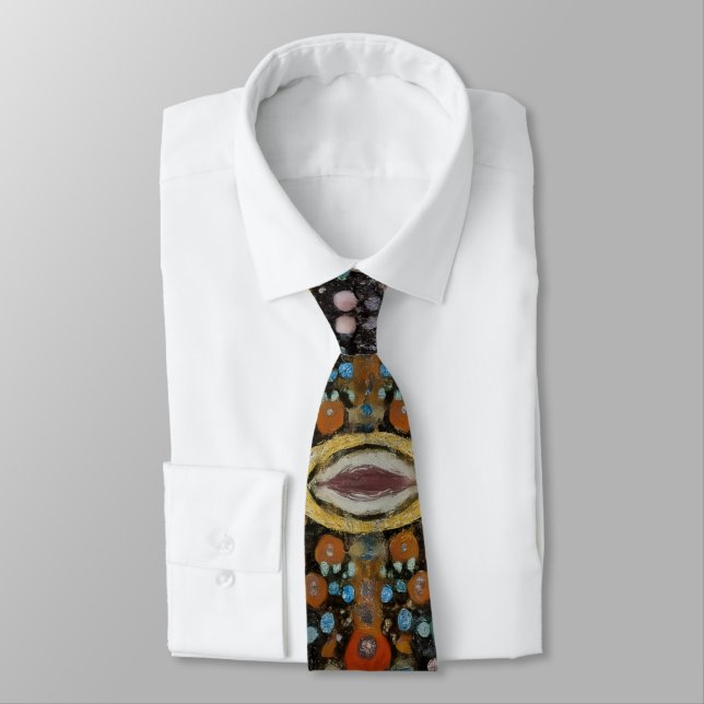Corbata de Arte Caleidoscópico Abstracto (Atado)