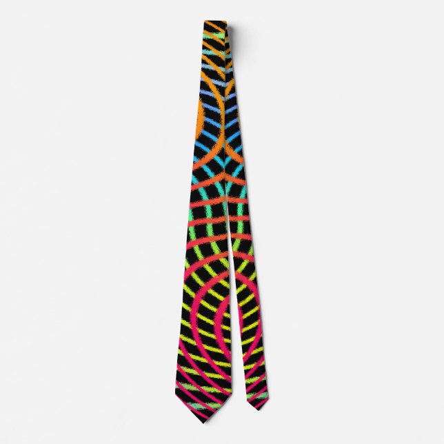 Corbata de Arte Divertido Caos Colorido (Anverso)