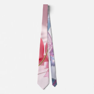 Corbata de arte floral pastel suave rosa azul soña
