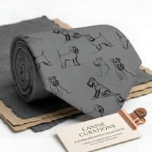 Corbata de arte lineal de Schnauzer miniatura gris