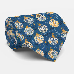 Corbata de arte popular nórdico dibujada a mano