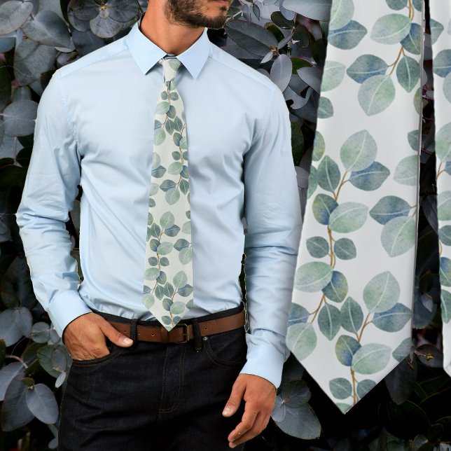 Corbata de aseo botánico de hojas de eucalipto (Subido por el creador)