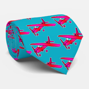 Corbata de avión rosa, regalo de aviación para pil